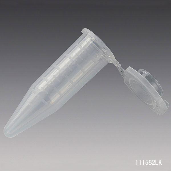 Diamond Midi Centrifuge Tube, 5.0mL, PP, Attached Locking Snap Cap, Graduated, Natural, Lot Certified: Rnase, Dnase, Pyrogen, ATP and Human DNA Free-111582LK