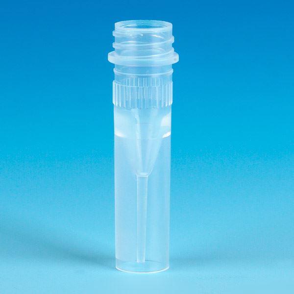 Microtube, 0.5mL, Self-Standing, Attached Screwcap for Color Insert, with O-Ring, STERILE, PP, 100/Bag, 10 Bags/Unit-111700