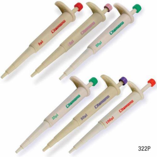 Pipette, Diamond Jr., Pack of 6 Pipettes (5uL, 10uL, 20uL, 25uL, 50uL and 100uL), Autoclavable-3322P