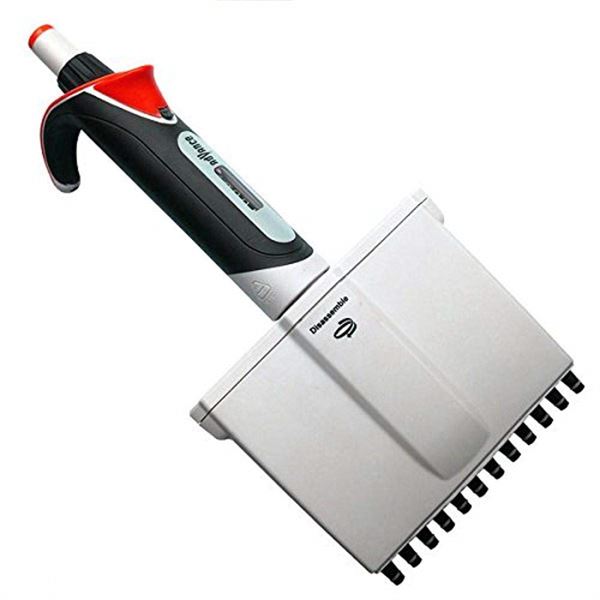 Pipette, Diamond Advance, Fully Autoclavable, 12-Channel, Adjustable Volume, 0.5 - 10uL, Red-3345-10
