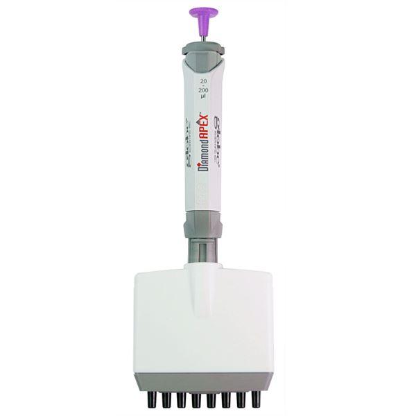 Pipette, DiamondAPEX, Fully Autoclavable, 8-Channel, Adjustable Volume, 0.5 - 10uL, Red (Tip Group A)-3354-10