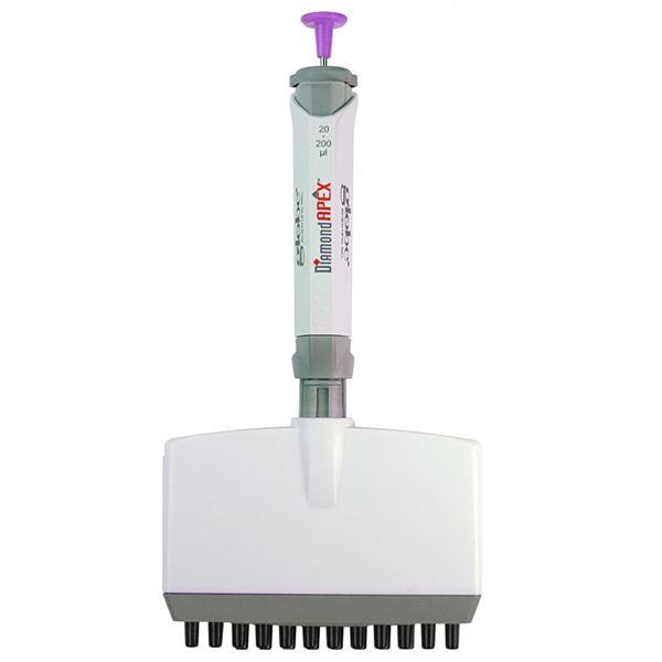 Pipette, DiamondAPEX, Fully Autoclavable, 12-Channel, Adjustable Volume, 30 - 300uL, Orange (Tip Group B)-3355-300