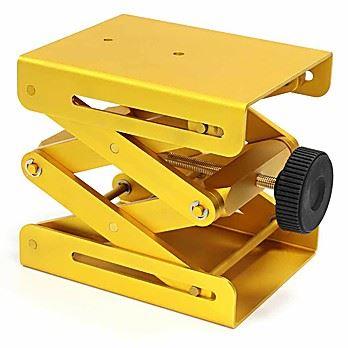 Lab Jack, Heavy Duty, Metal, Large, Yellow, Base: 5.9" x 4.75" (150 x 121mm), Minimum Height: 3.1" (78mm), Maximum Height: 10.9" (278mm), Load Capacity: 175 lbs. (80 kgs)-450000LG