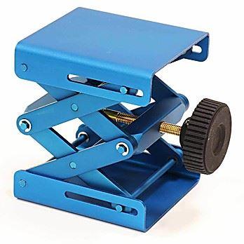 Lab Jack, Heavy Duty, Metal, Small, Blue, Base: 3" x 3.25" (80 x 76mm), Minimum Height: 1.9" (48mm), Maximum Height: 5.8" (148mm), Load Capacity: 66 lbs. (30 kgs)-450000SM