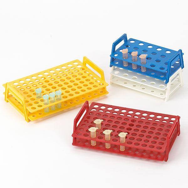 Wireless MicroTube Rack with Handles for 1.5mL and 2.0mL Microcentrifuge Tubes, 24-Place, White-456345W