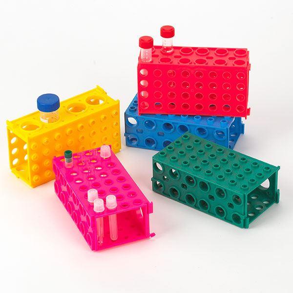 TUFFBLOK Tube Rack, 4-Way, PP, Link Together, Pink, 5/Pack-456940P