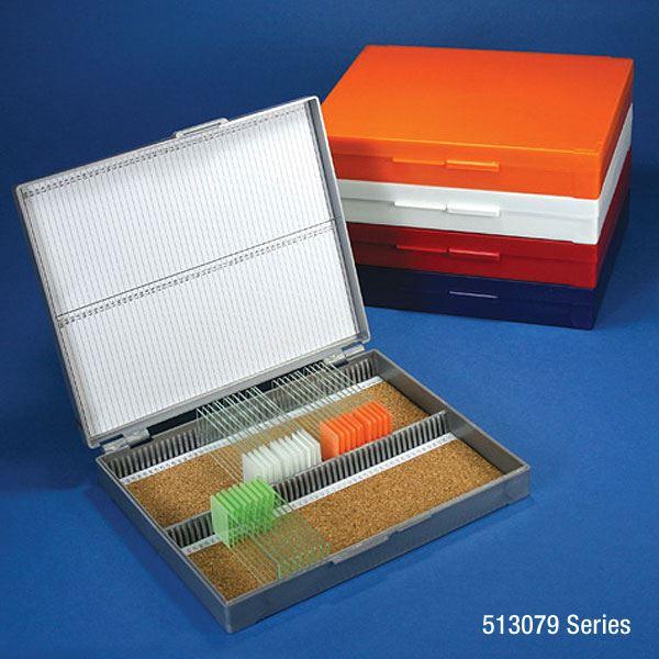Slide Box for 100 Slides, Cork Lined, Gray-513079A