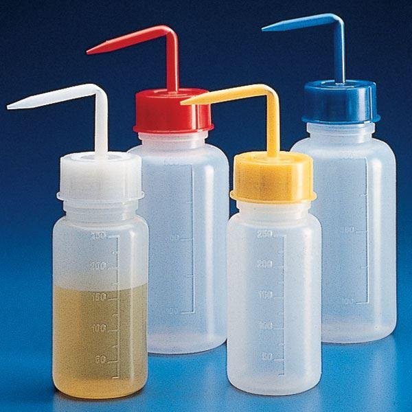 Wash Bottle, Squeeze with Wide Mouth, Screwcap, PE, 500mL, Clear/Natural-601638