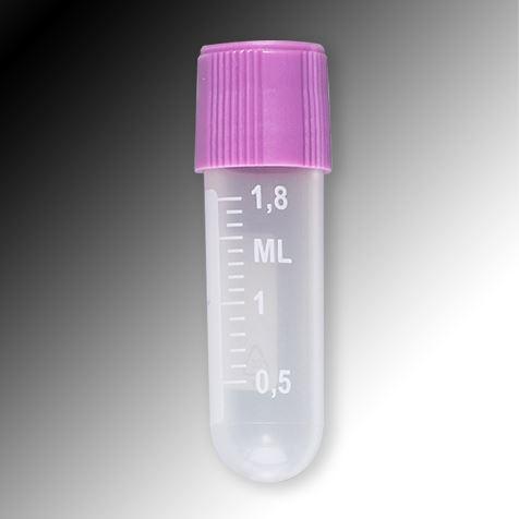 Sample Tube, 2mL, External Threads, PP, White Graduations & Marking Area, Round Bottom-6051