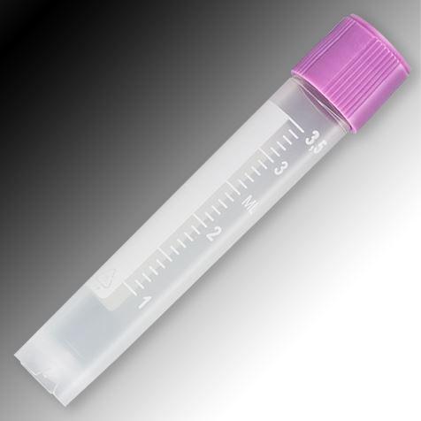 Sample Tube, 4mL, External Threads, PP, White Graduations & Marking Area, Round Bottom, Self-Standing-6055