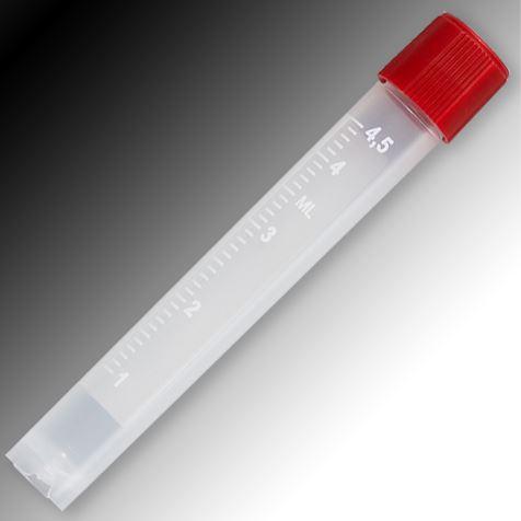 Sample Tube, 5mL, External Threads, PP, White Graduations & Marking Area, Round Bottom, Self-Standing-6059