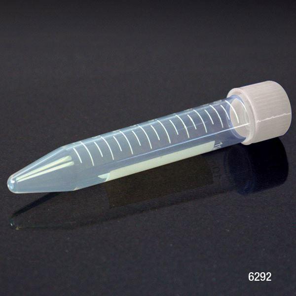 Centrifuge Tube, 10mL, with Separate Natural PP Screw Cap, PP, Printed Graduations, Tubes packed 100/Bag, 10 Bags/Unit & Caps packed 500/Bag, 2 Bags/Unit-6292
