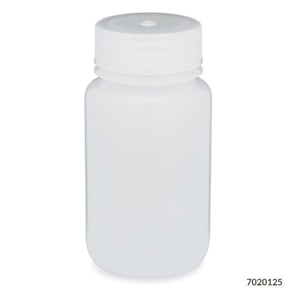 Bottle, Wide Mouth, LDPE Bottle, Attached PP Screw Cap, 125mL, 12/Pack-7020125
