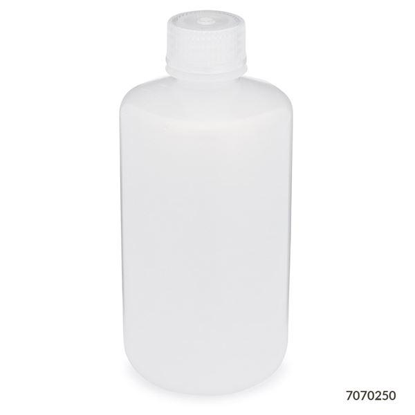 Bottle, Narrow Mouth, LDPE Bottle, Attached PP Screw Cap, 250mL, 12/Pack-7070250