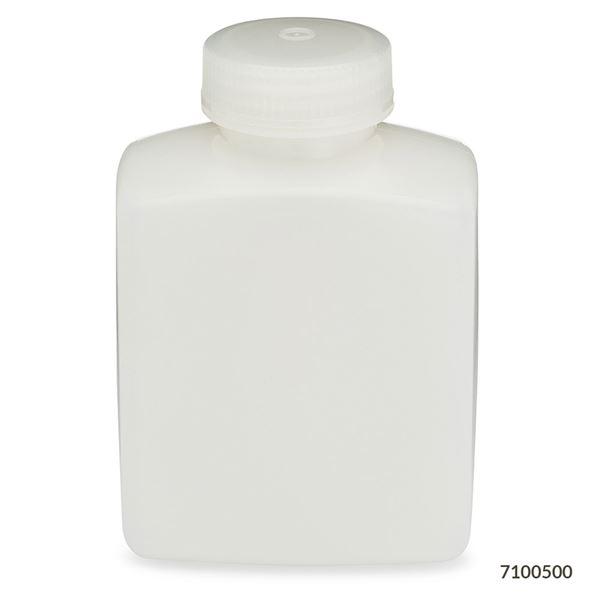 Bottle, Rectangular, HDPE Bottle, 48mm PP Screw Cap, 500mL (16oz), 12/Pack-7100500