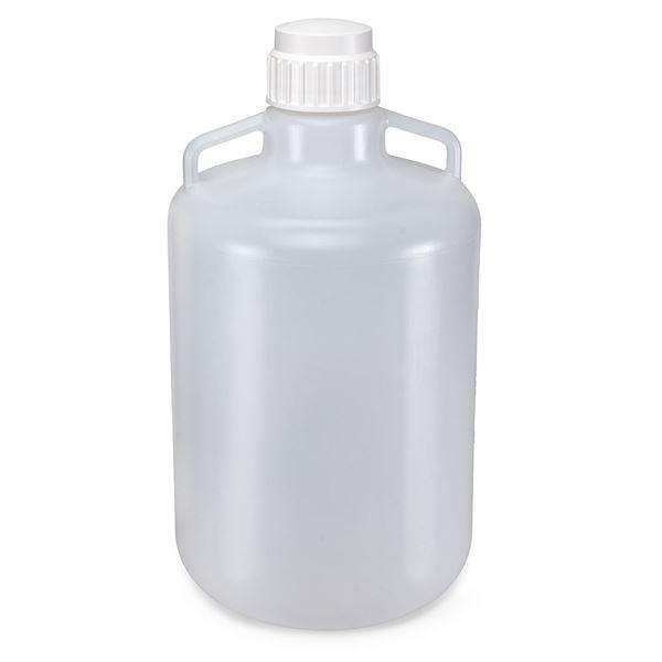 Carboy, Round with Handles, PP, White PP Screwcap, 20 Liter, Molded Graduations, Autoclavable-7200020