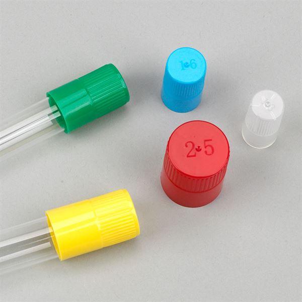 Diamond Culture Tube Cap for 16mm Glass Culture Tubes, PP, Blue, 100/Bag, 10 Bags/Carton-118152B