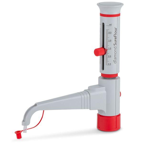 Bottle Top Dispenser, 0.25mL to 2.5mL, 0.05mL increments, Standard-GBTD-2.5