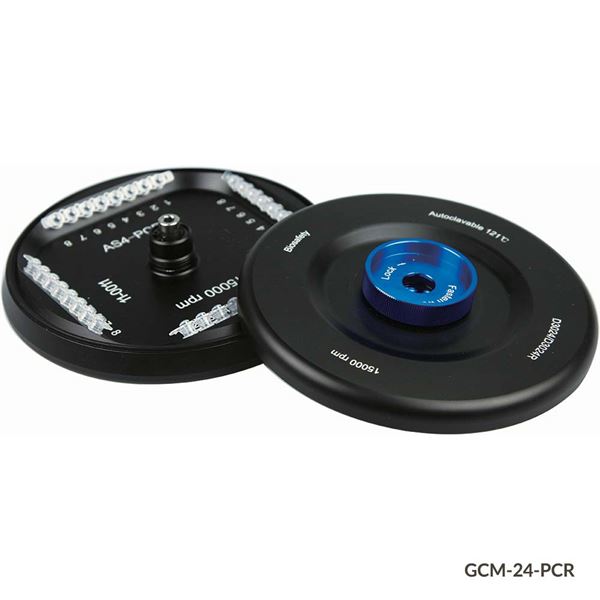 Rotor with Lid, for use with GCM-24 Series High Speed Micro Centrifuges, Aluminum Alloy, Fixing Clips and O-Ring, 15000rpm max, 4-Place for 0.2mL 8 Position PCR Strips-GCM-24-PCR