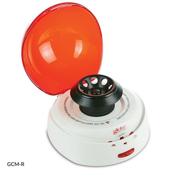 Centrifuge, Mini, 8-Place, 7000rpm Fixed Speed, 120v, 60Hz, US Plug, Red Lid (Includes: 8-Place Rotor for 1.5mL/2.0mL Tubes, 2 x 8 Place Rotor for PCR Tubes/Strips and both Sleeves)-GCM-R