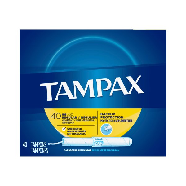 Tampax Cardboard Applicator Tampons, 40 ct.