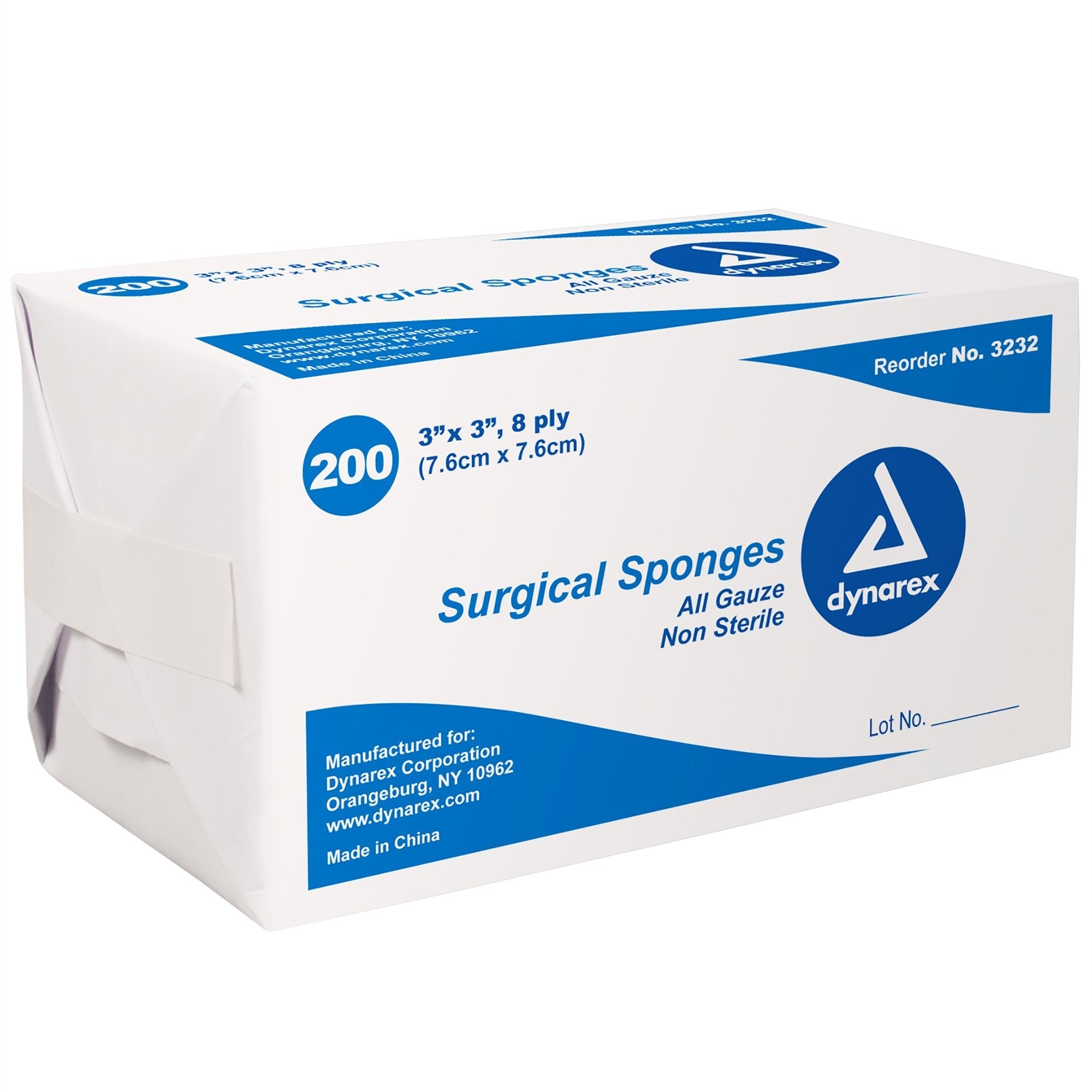 Dynarex® NonSterile Gauze Sponge, 3 x 3 Inch, 4000 ct