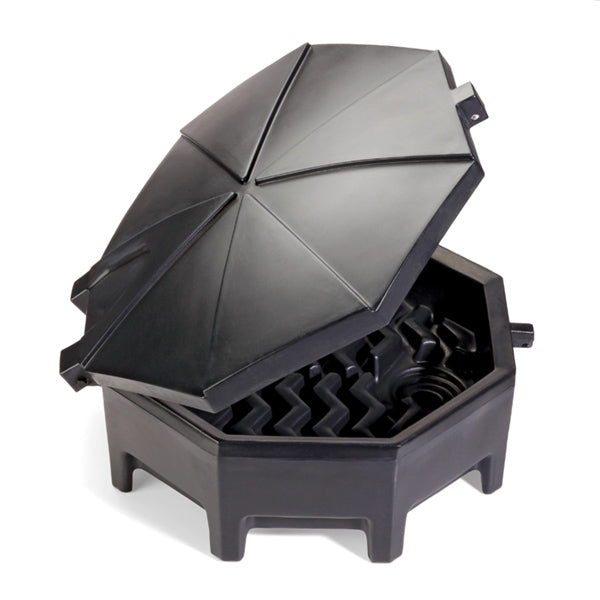 Pig Unv Poly Drum Funnel, Black W/ Hng Lid Each - DRM672-BK