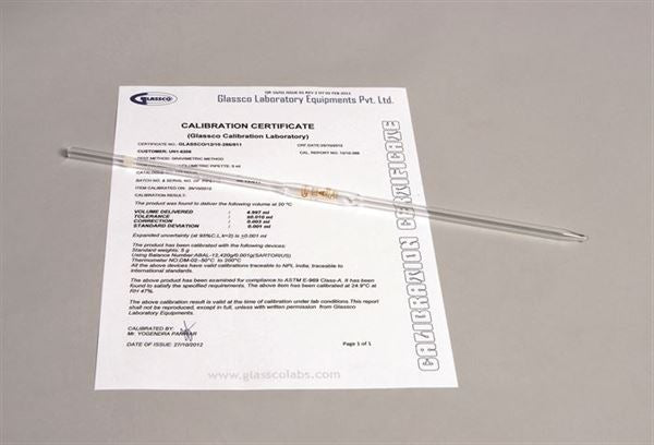 Pipettes, Volum, Cl A, Indv Cert, 1ml - PT7100-A