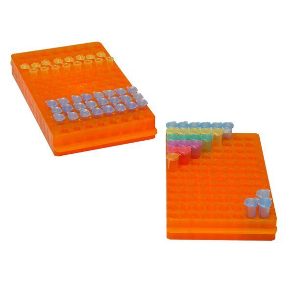 Rack- reversible- 96x1.5/0.5ml- (112x250mm) Orange- 5/pk-R1050