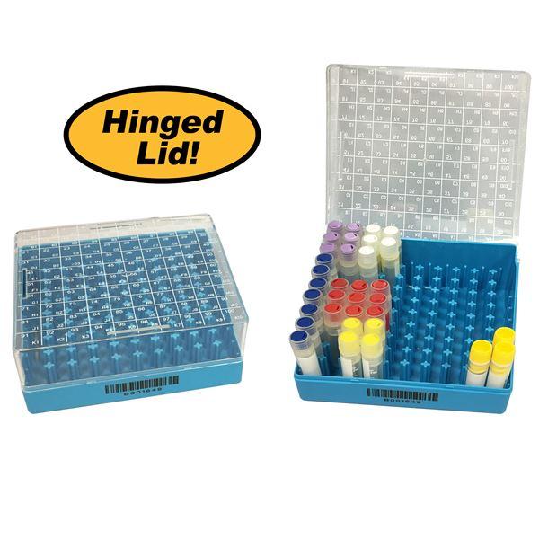 Cryo storage box- 81 place (9 x 9)- polycarbonate- with hinged lid- 5/pk-R2281