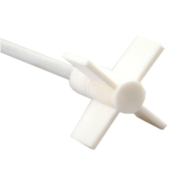 Cross stirrer, PTFE coated. Shaft 300mm long x 6mm diameter. Impeller 65mm diameter. - 18900075