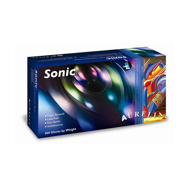 SONIC Cobalt Blue Thin Nitrile Small (Non Latex) Exam, Powder Free - Case of 3000 - LP-93776