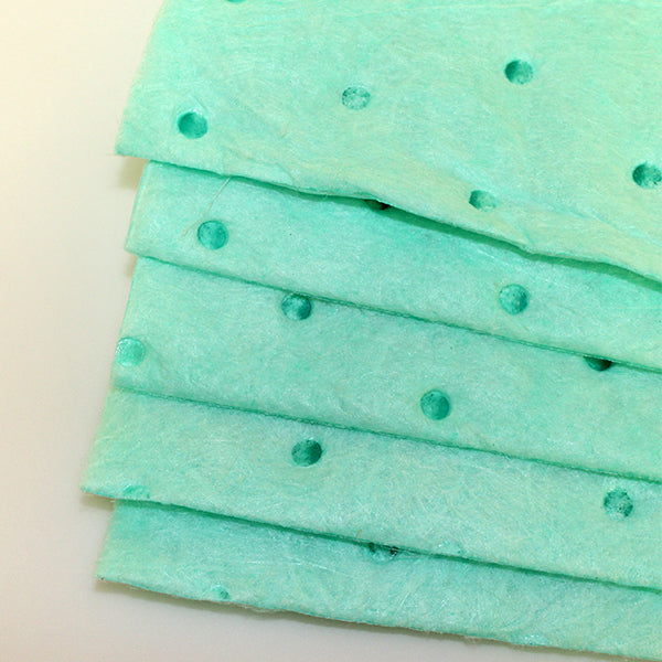 Chemically resistant, highly absorbent green quilted bench wipe, approx. 5x4.5 inch, 100/pk - HAP-050450-BX